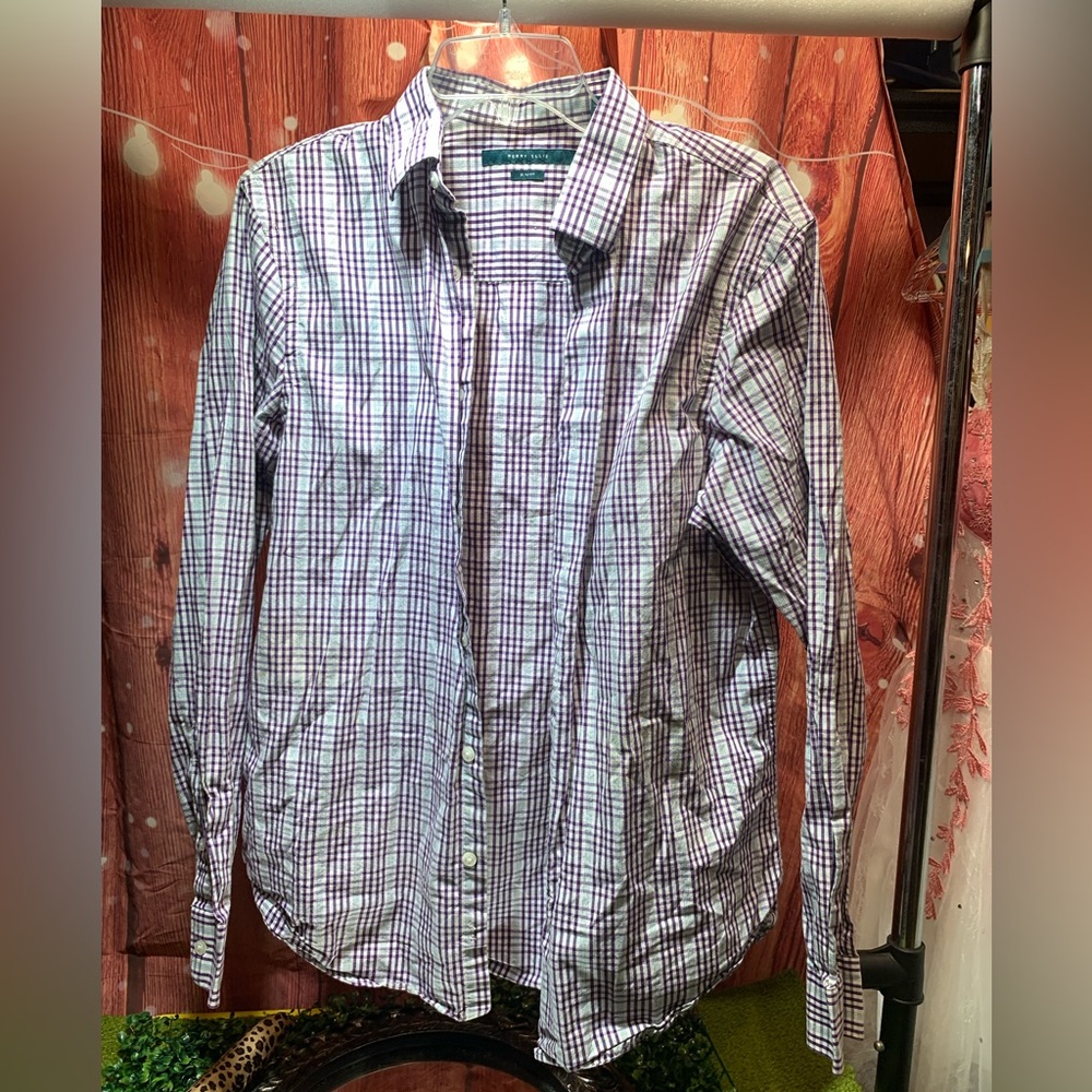Perry Ellis Men's Multicolor Plaid Button Down Shirt